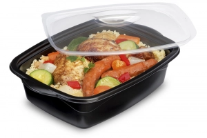 Boite plat cuisiné noire MA1500N + couvercle Marmipack