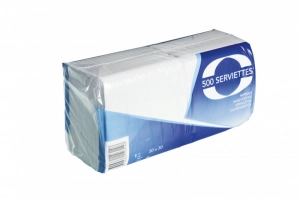 Serviette blanche 1 pli 30x30