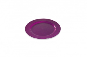 Assiette ronde prestige 19cm pourpre pailletée