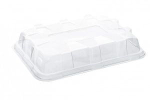 Couvercle plat noir lunch 55x37x8cm (Paquet de 25)