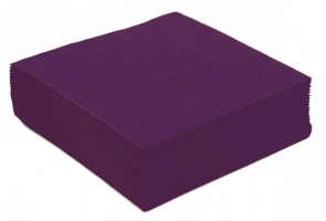 Serviette cocktail ouate Tendance 25x25cm prune