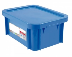 Bac 12L 400x300x180mm avec couvercle bleu Gilac