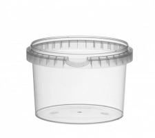 Pot transparent rond avec couvercle inviolable 565 ml DEI565R