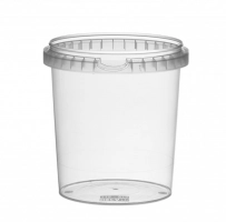 Pot transparent rond avec couvercle inviolable 870 ml DEI870R