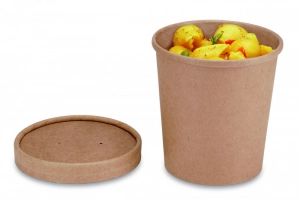 Couvercle carton pour pot a soupe/potage/velouté 450 Tusipack