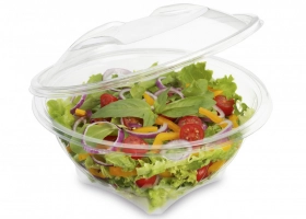 Bol salade cristal à couvercle charnière déchirable 1000g Sekipack