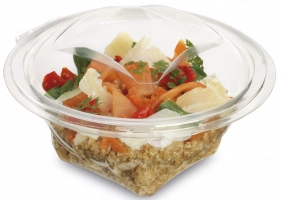 Bol salade transparent couvercle déchirable 370g Sekipack