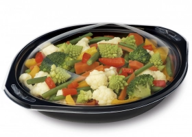 Wok fond noir PP et couv cristal WOKIPACK WOKNP901