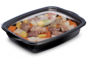 Boite plat cuisiné noire MA1000N + couvercle Marmipack