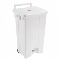 Conteneur 100L+pédale+couvercle blanc Gilac